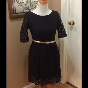 City Triangles Black Lace Dress